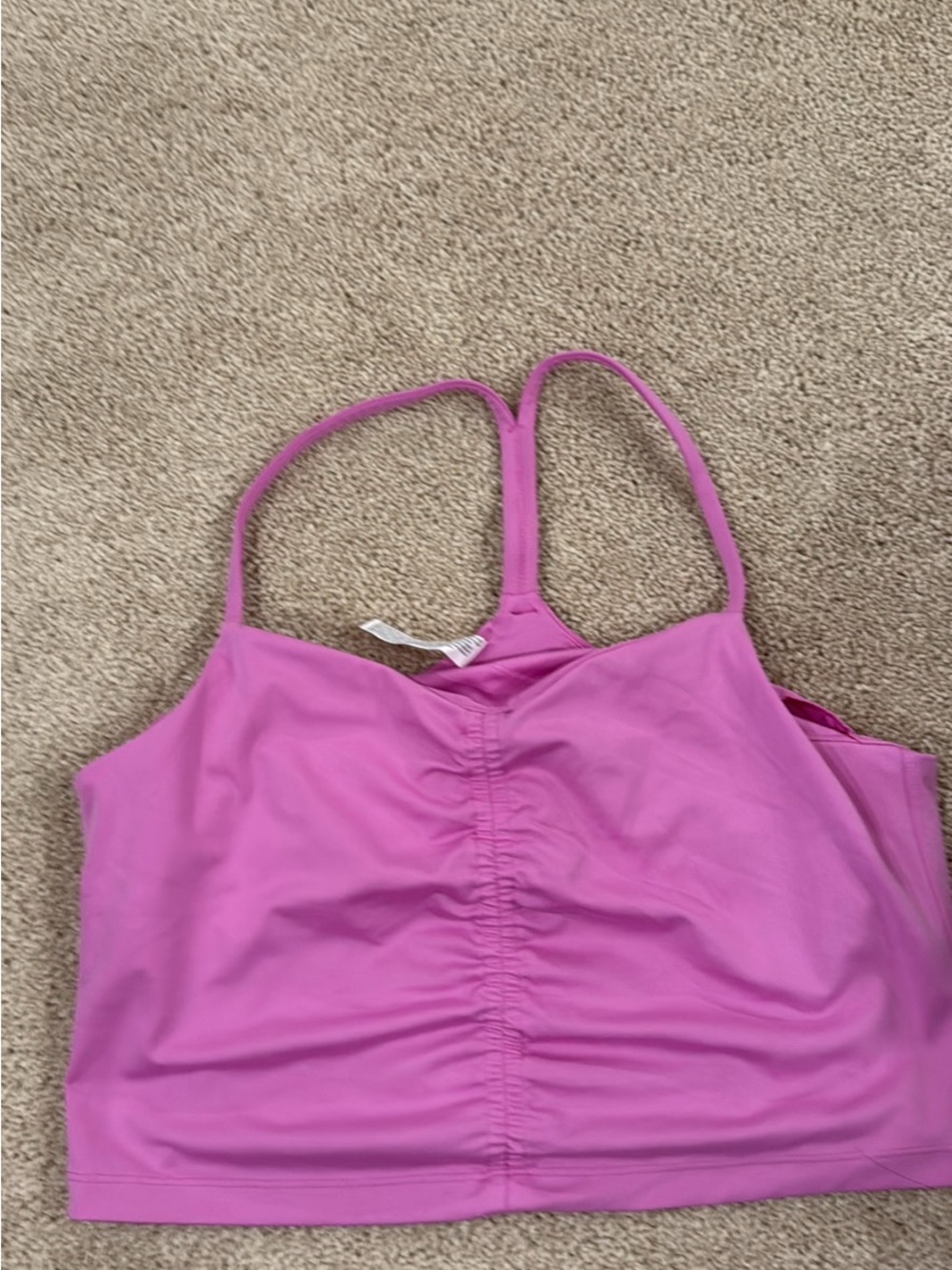 all in motion Pink Ruched Front Tank Top